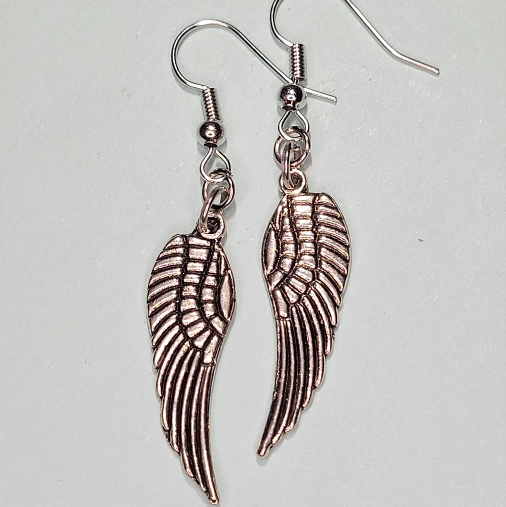Angel Wings Silver Plated Earring Set - Picture 2 of 3